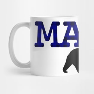 Mama Bear Dark Blue Plaid Check Mug